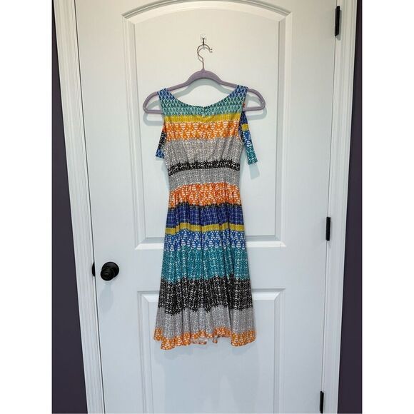 Eshakti A-Line Multi-Colored Tie Sleeve Dress Size 0 - Picture 5 of 7